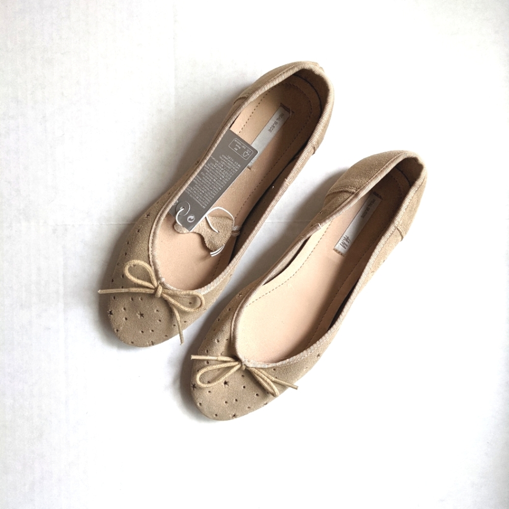 NWT H&M leather suede ballet flats shoes